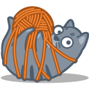 cat with a ball of yarn